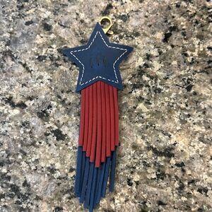 Austin Star Shaped Red and Blue Tassel Keychain